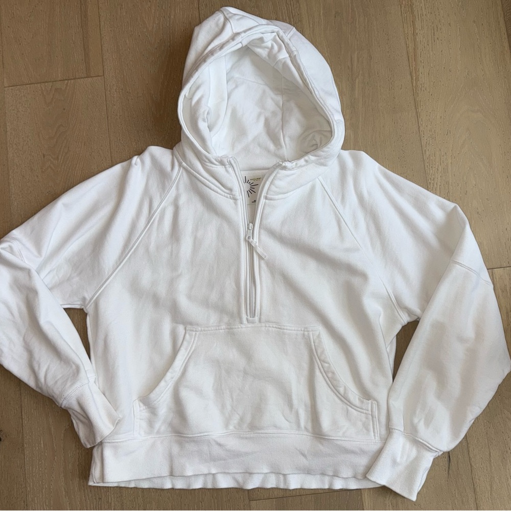Offline by aerie scuba quarterzip hoodie thick size large white